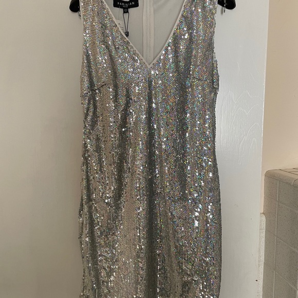 Silver, multicolored sequin, mini - Picture 3 of 6